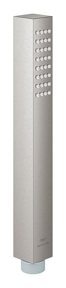 RAINSHOWER AQUA CUBE STICK HAND SHOWER 1 SPRAY W/O HOSE - GROHE - ( SUPERSTEEL - G5 - EUPHORIA CUBE+ - 0x15 mm - 0inchX0.5inch )