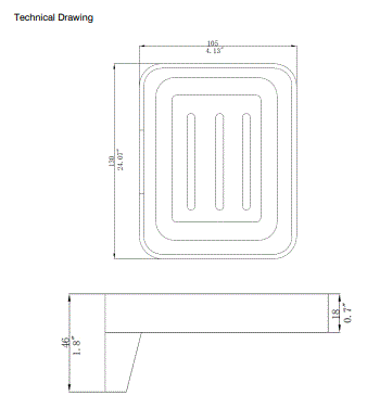 SOAP DISH - AQUANT - ( GRAPHITE GREY - ACCESSORIES - 0x0 mm - 0inchx0inch )