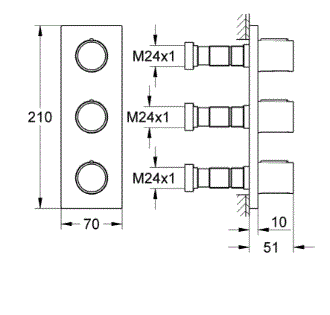 GROHTHERM F TRIPLE VOLUME CONTROL TRIMSET - GROHE -  ( CHROME - G5 - GROHTHERM F - 0x0 mm - 0inchX0inch )
