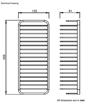 WALL MOUNTED FRONT SHELF - AQUANT - ( ROSE GOLD - ACCESSORIES - 300x120x180 mm - 12inchX4.8inchX7.2inch )