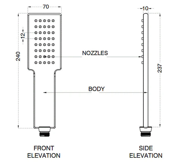 POWDER FLOW BRASS HAND SHOWER WITH 1.5 MTR HOSE - AQUANT -  ( GRAPHITE GREY -  - 0x0 mm - 0inchx0inch )