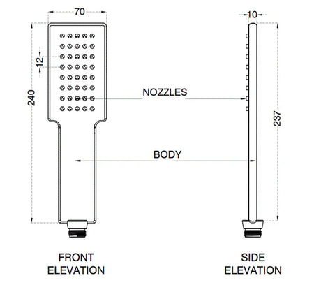 POWDER FLOW BRASS HAND SHOWER WITH 1.5 MTR HOSE - AQUANT -  ( GRAPHITE GREY -  - 0x0 mm - 0inchx0inch )