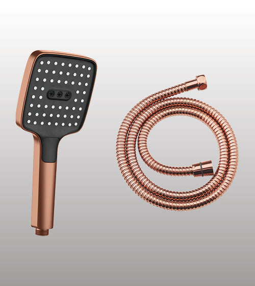 ABS HAND SHOWER 3 FUNCTION WITH 1.5 MTR FLEXIBLE HOSE - AQUANT - ( ROSE GOLD - SHOWER - 0x0 mm - 0inchx0inch )