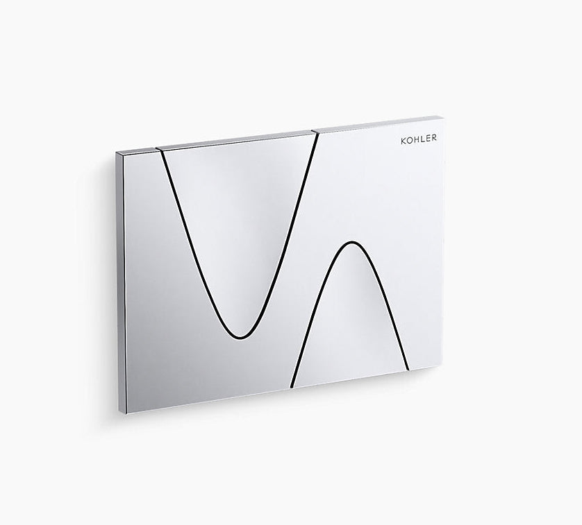 SUMMIT DUAL-FLUSH FACEPLATE MECHANICAL - KOHLER POPULAR - ( POLISHED CHROME - POPULAR - 225x160 mm - 9inchX6.4inch )