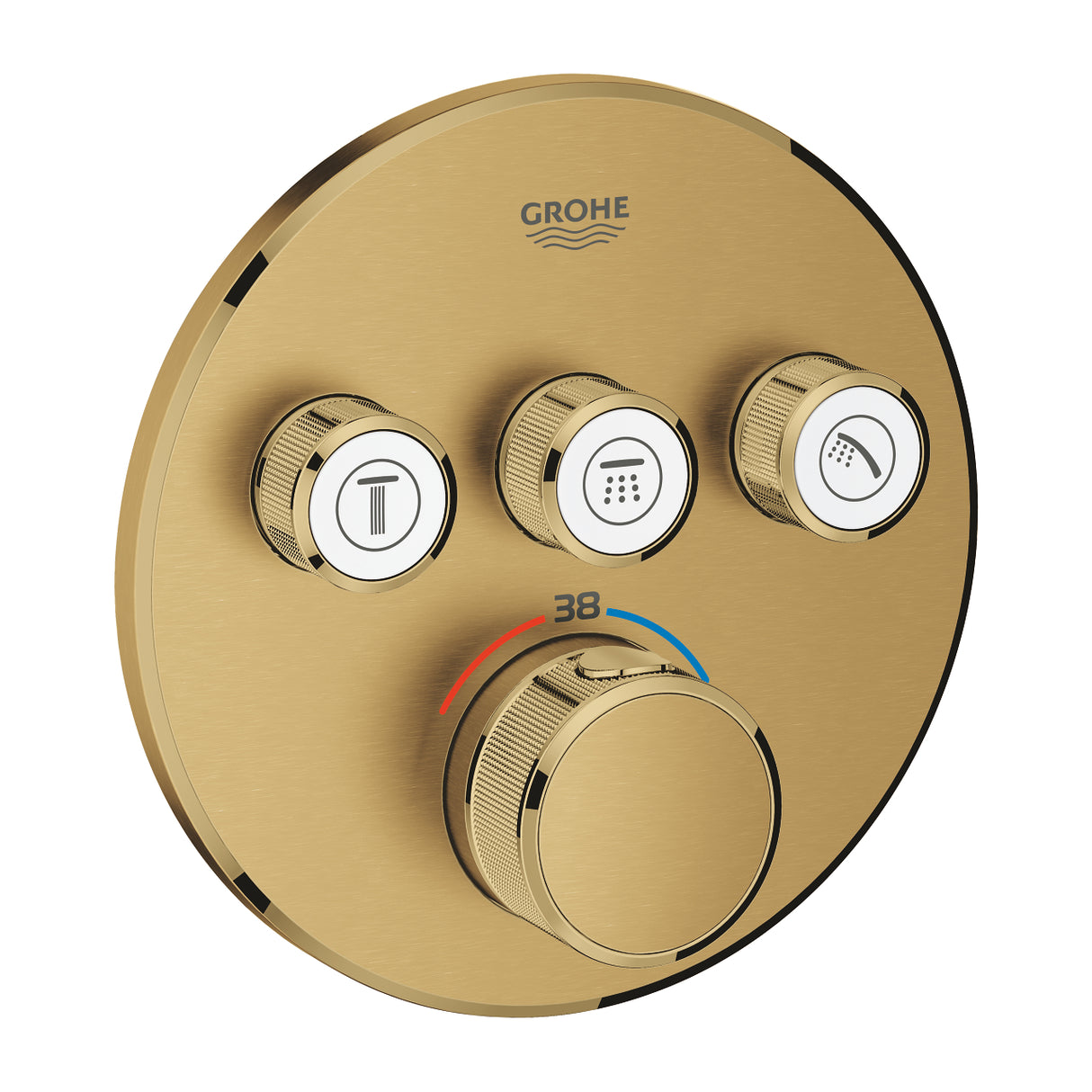 GROHTHERM SMARTCONTROL THERMOSTAT ROUND, 3 CONTROL - GROHE - ( BRUSHED COOL SUNRISE - G5 - GROHTHERM - 0x0 mm - 0inchX0inch )