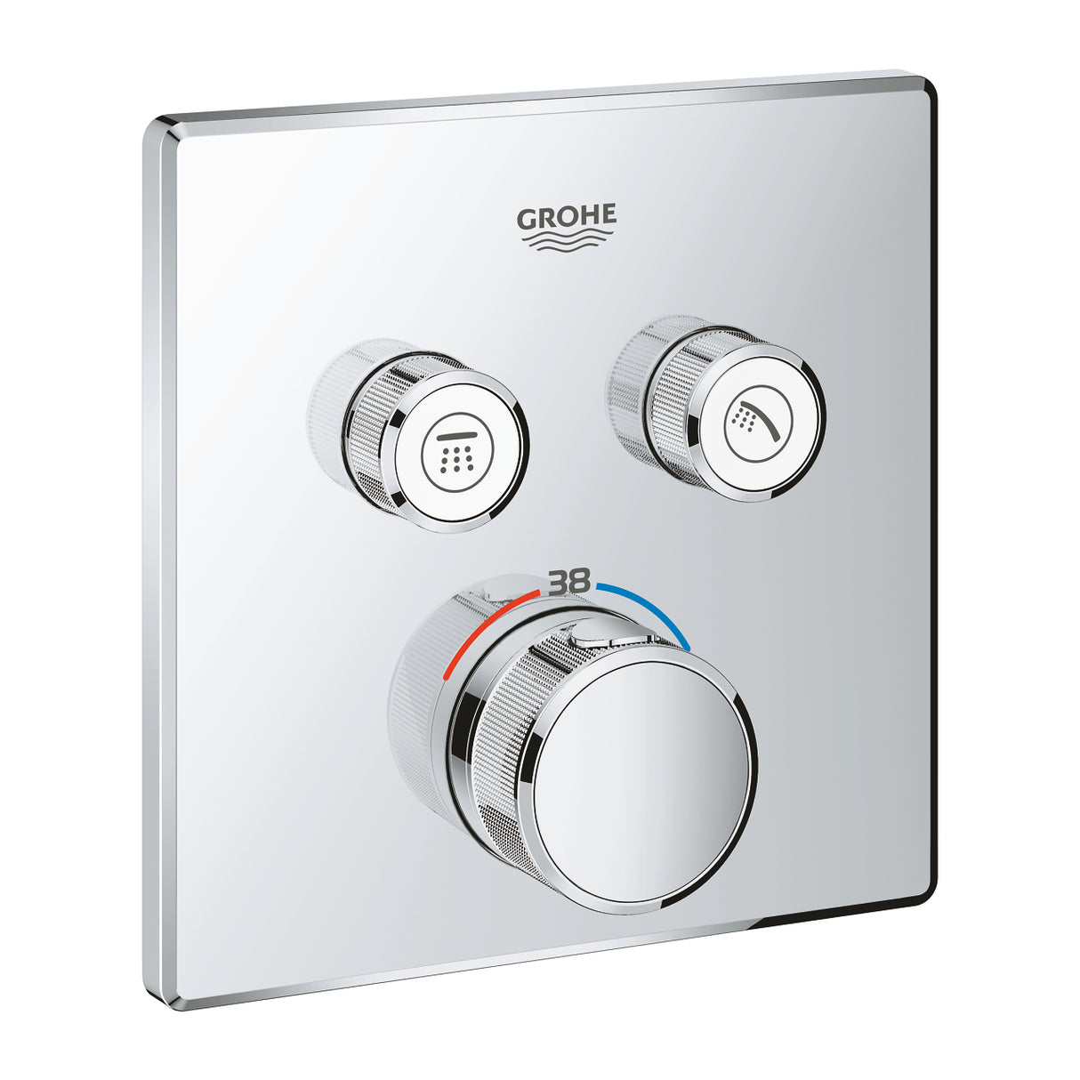 GROHTHERM SMARTCONTROL THERMOSTAT SQUARE, 2 CONTROL - GROHE -  ( CHROME - G5 - GROHTHERM - 0x0 mm - 0inchX0inch )