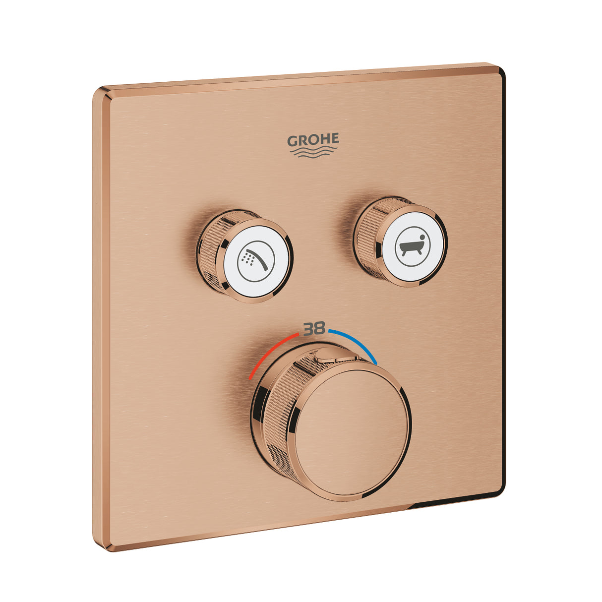 GROHTHERM SMARTCONTROL THERMOSTAT SQUARE, 2 CONTROL - GROHE - ( BRUSHED WARM SUNSET - G5 - GROHTHERM - 0x0 mm - 0inchX0inch )