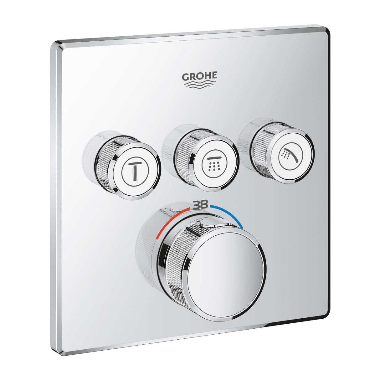 GROHTHERM SMARTCONTROL THERMOSTAT SQUARE, 3 CONTROL - GROHE - ( CHROME - G5 - GROHTHERM - 0x0 mm - 0inchX0inch )