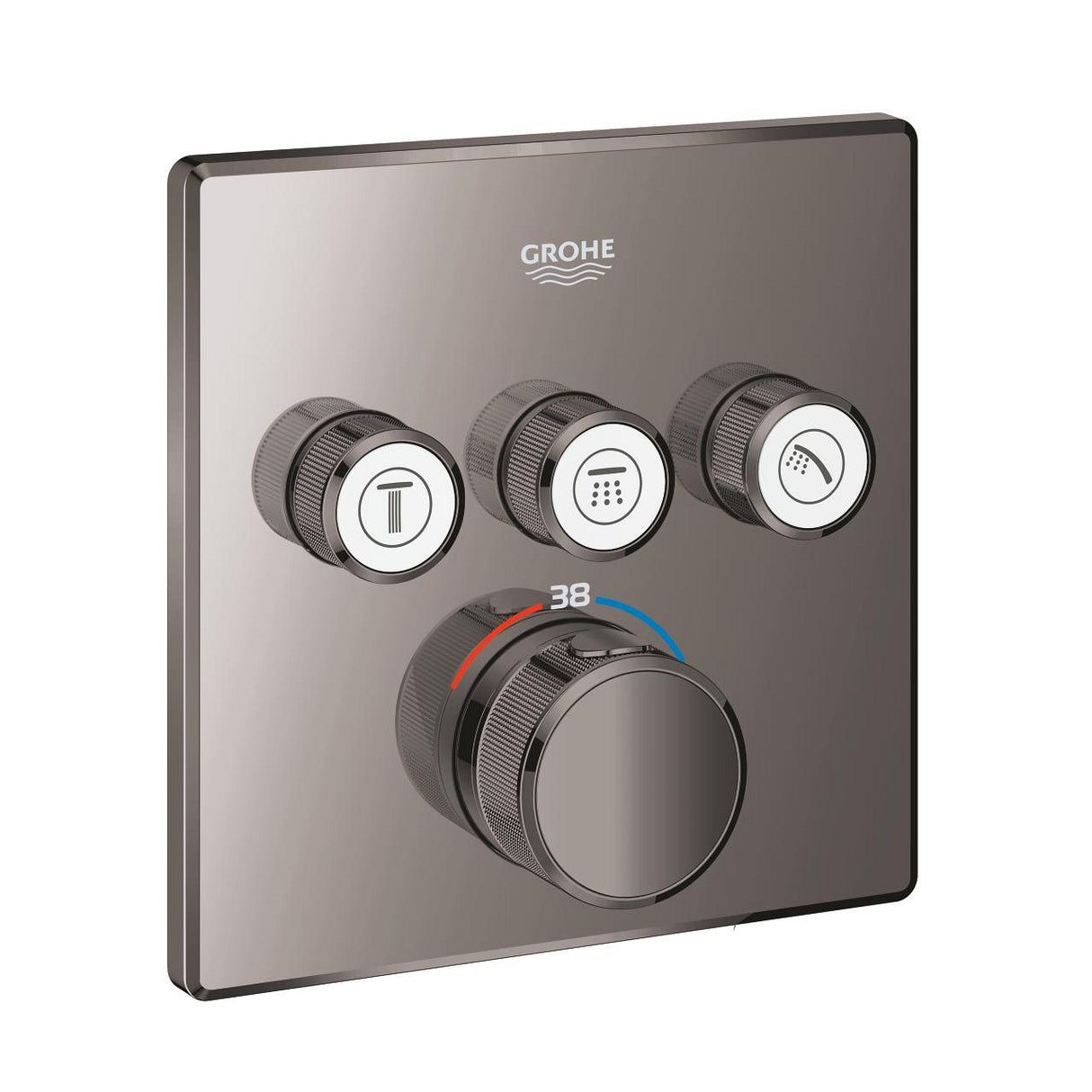 GROHTHERM SMARTCONTROL THERMOSTAT SQUARE, 3 CONTROL - GROHE - ( HARD GRAPHITE - G5 - GROHTHERM - 0x0 mm - 0inchX0inch )