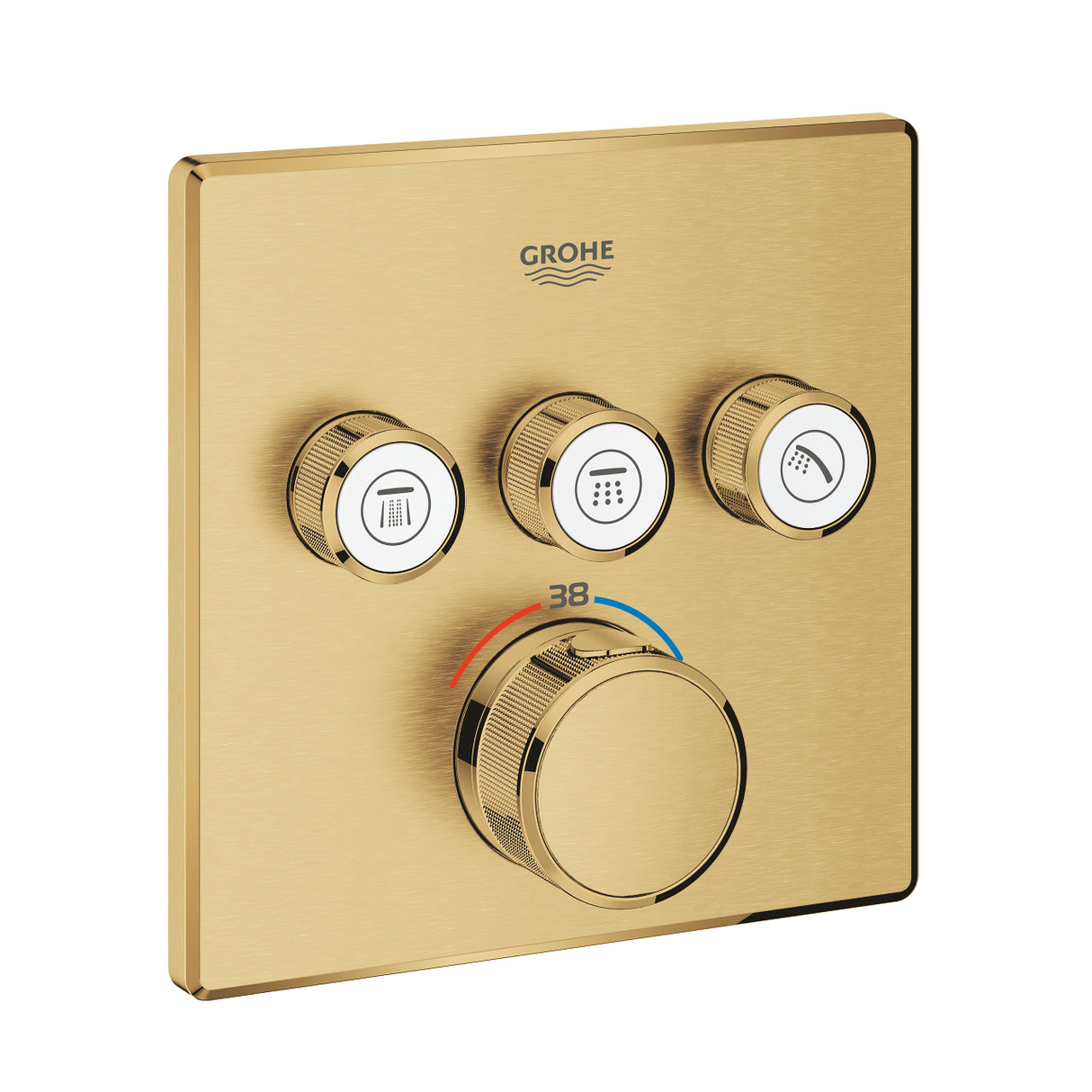 GROHTHERM SMARTCONTROL THERMOSTAT SQUARE, 3 CONTROL - GROHE - ( BRUSHED COOL SUNRISE - G5 - GROHTHERM - 0x15 mm - 0inchX0.6inch )