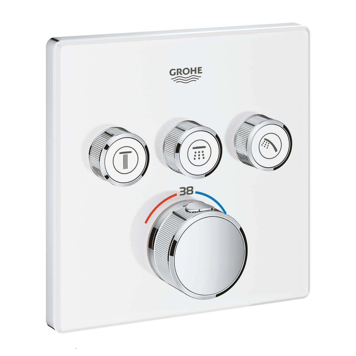 GROHTHERM SMARTCONTROL THERMOSTAT SQUARE, 3 CONTROL - GROHE - ( MOON WHITE - G5 - GROHTHERM - 0x0 mm - 0inchX0inch )