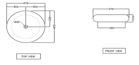 (PRUN) TABLE TOP BASIN - JAQUAR SWARE - ( WHITE - FUSION - 460x460 mm - 18inchX18inch )