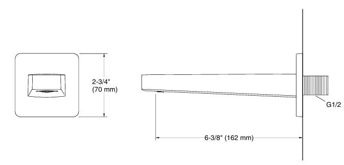 (PRUN)HONE-PLAIN BATH SPOUT W/O DIVERTER - KOHLER PREMIUM - ( POLISHED CHROME - PREMIUM - 0x0 mm - 0inchX0inch )