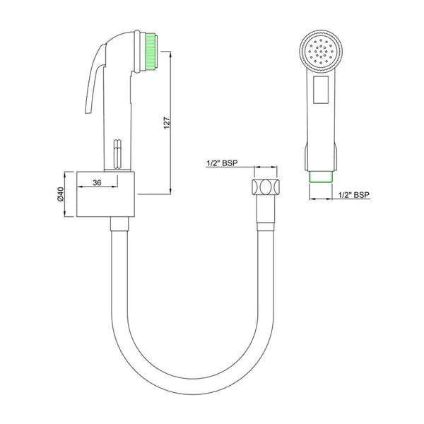 H/FAUCET ABS 1MTR.EASY FLEX TUBE - ESSCO FAUCET - ( CHROME - ALLIED - 0x0 mm - 0inchX0inch )