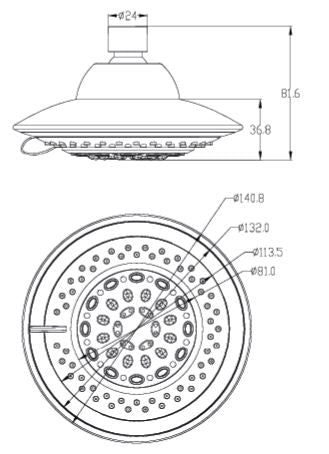 HEAD SHOWER 4 FLOW - AQUANT - ( CHROME - - 0x0 mm - 0inchX0inch )