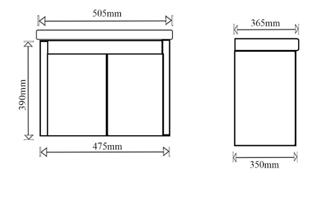 TR 3115 - 50 CARARA WHITE MAIN CABINET - GERMA - ( - CARARA WHITE - 475x350x390 mm - 19inchX14inchX15.6inch)