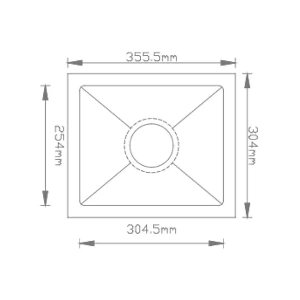 SS KITCHEN SINK 1.0 BOWL WITH DRAINBOARD (DEPTH 7INCH)WITH FA-07 WASTE COUPLING WITH PLUMBING KIT - FUTURA - ( BRUSHED FINISH - HAND CARVED SERIES - 355x305 mm - 14.2inchX12.2inch )
