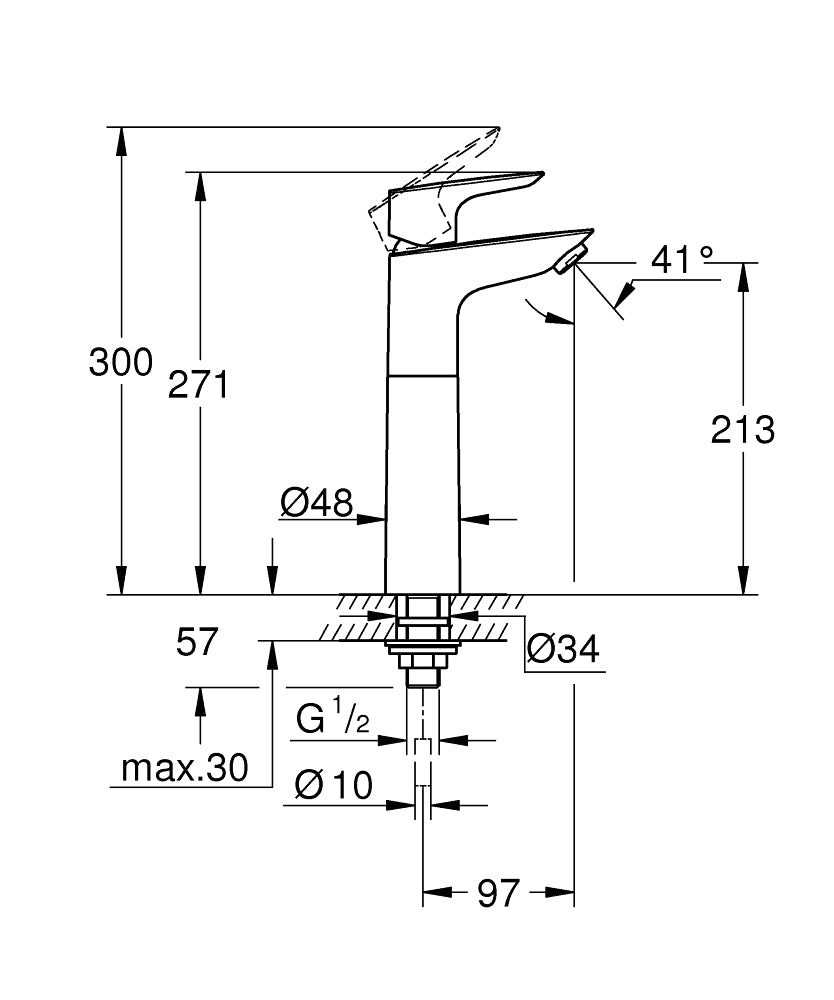 ALIRA PILLAR TAP, XL SIZE - GROHE - ( CHROME - G3 - ALIRA - 0x15 mm - 0inchX0.5inch )