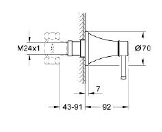 GRANDERA VOLUME CONTROL TRIMSET - GROHE - ( CHROME - G5 - GRANDERA - 0x0 mm - 0inchX0inch )
