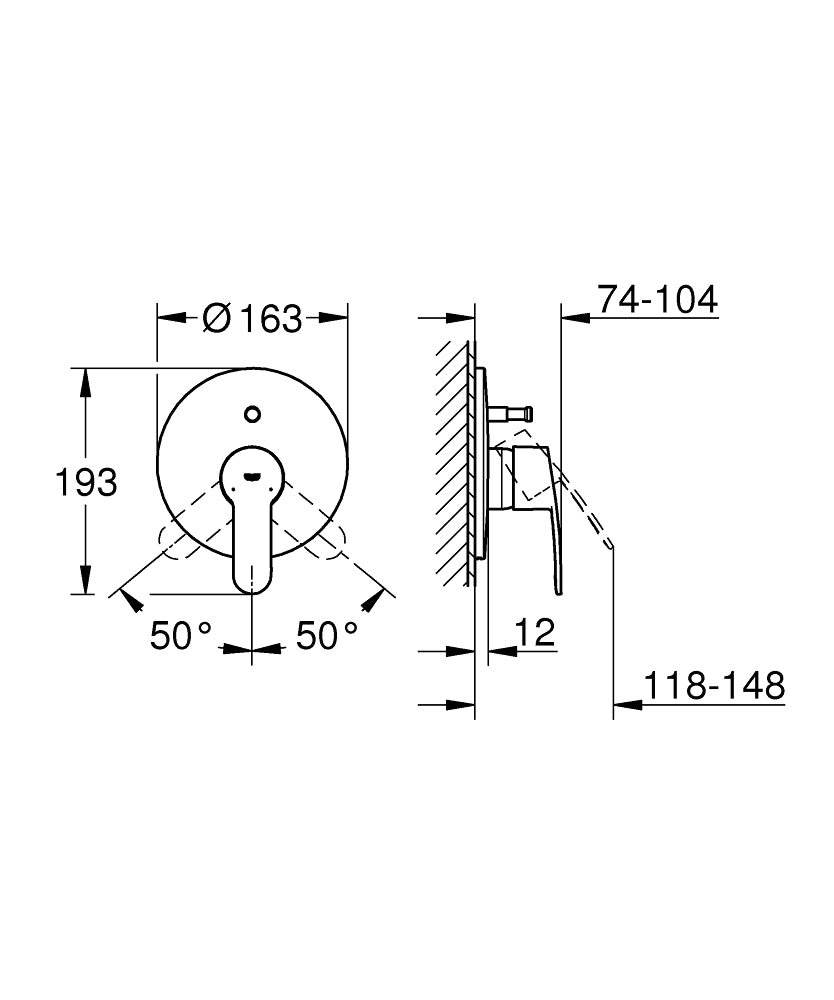 EUROSTYLE COSMOPOLITAN 1-HANDLE BATH/SHOWER MIXER - GROHE - ( CHROME - G3 - EUROSTYLE - 0x0 mm - 0inchX0inch )