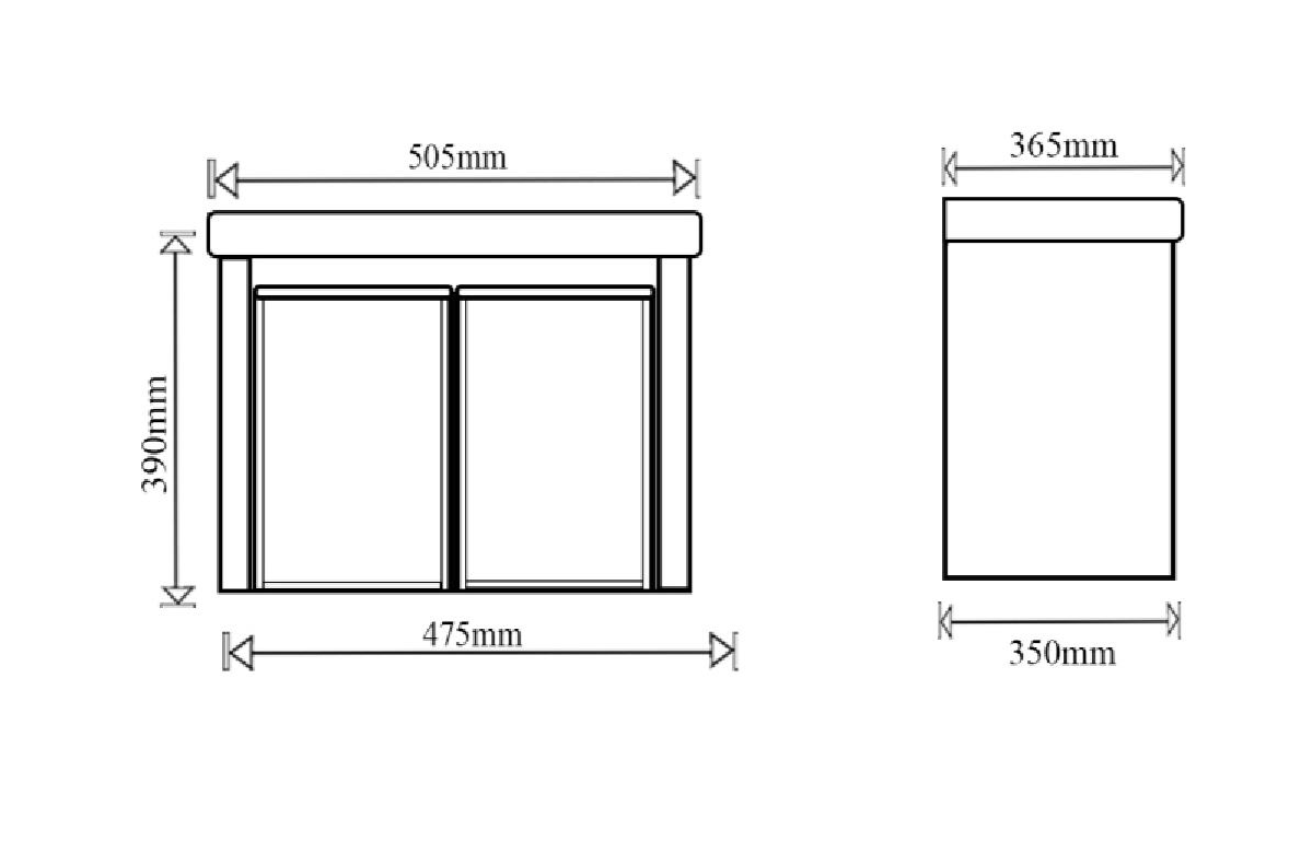 TR 3111 - 50 CARARA BLACK MAIN CABINET - GERMA - ( - CARARA BLACK - 475x350x390 mm - 19inchX14inchX15.6inch)