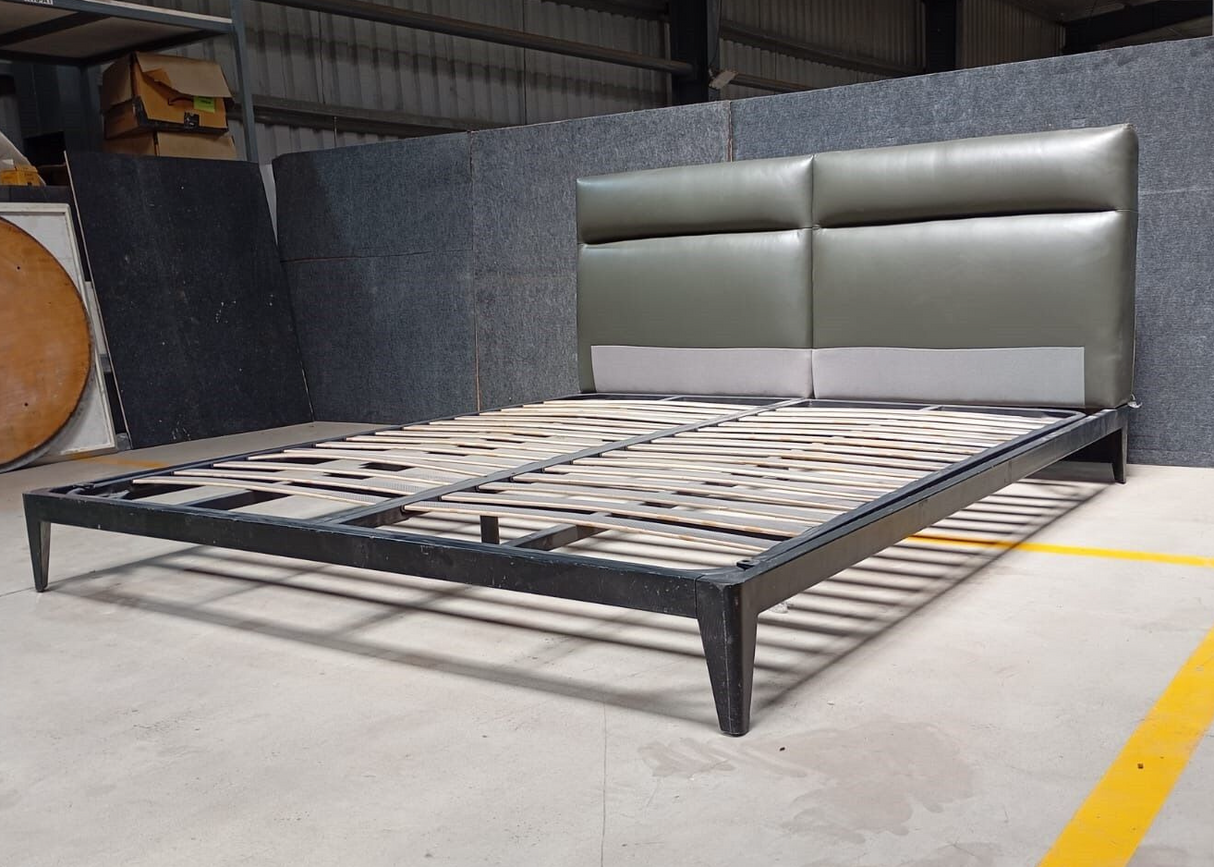 SB41A COT 2M -KING SIZE BED (AVAILABLE PART A,B,C&D) (GREY ) (HEADBOARD L-1816mm,L-2134mm,W-1803mm) - FURNITURE - (GREEN - BUENA CASA - 1930x1752 mm - 77.2inchX70.08inch)