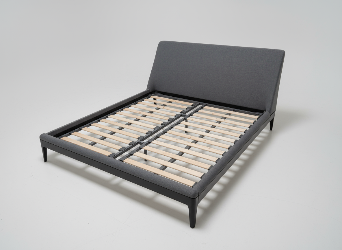 SB705-ADELINE KING SIZE BED (W/O BED STORAGE)(BLUE) (HEADBOARD L-1854mm,L-2133mm,W-1930mm) - FURNITURE - (DARK GREY - BUENA CASA - 1981x1829 mm - 79.24inchX73.16inch)