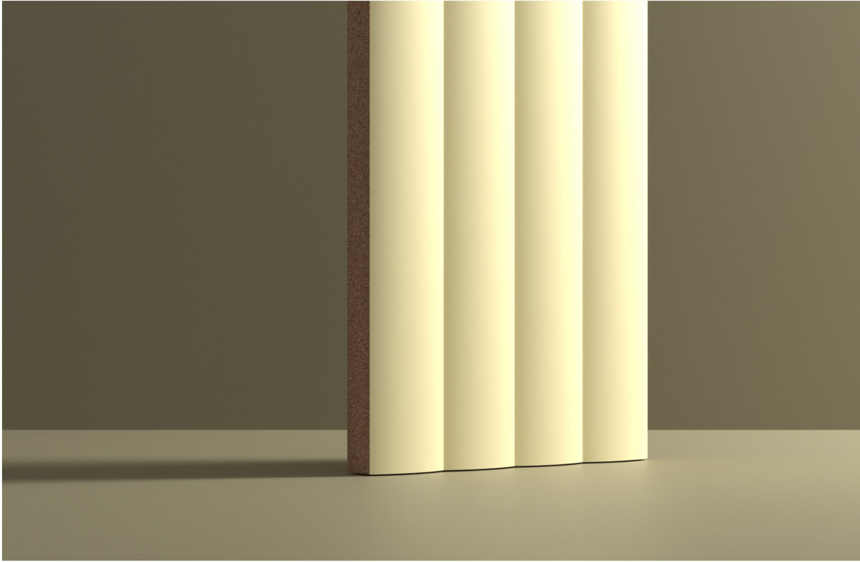 FLUTE CHALK YELLOW 10MM - COLORTILE -  (  - FLUTE MATT - 300x75 mm - 12inchX3inch )