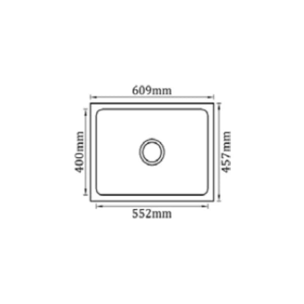 1.0 BOWL SS SINK W/COUPLING (DEPTH 9INCH)- FUTURA - ( BLACK - HAND CARVED COLOUR SERIES - 609x457 mm - 24.4inchX18.28inch )