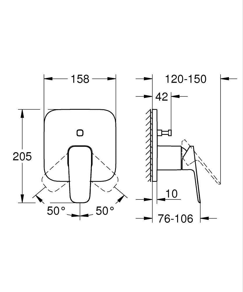 GROHE CUBEO EHM TRIM BATH (SMARTBOX) - GROHE - ( CHROME - G3 - CUBEO - 0x0 mm - 0inchX0inch )