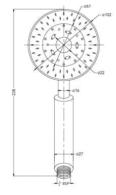 HAND SHOWER ABS WT HOOK AND 1.5 M SS FLEX.TUBE - HINDWARE FAUCETS - ( ROSE GOLD - HAND SHOWER - 0x0 mm - 0inchx0inch )