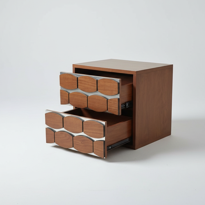 ST09C/D AMERICAN ASH WOOD SIDE TABLE W/MIRROR EDGES - FURNITURE - ( - BUENA CASA - 533x406x483 mm - 21.32inchX16.24inchX19.32inch)