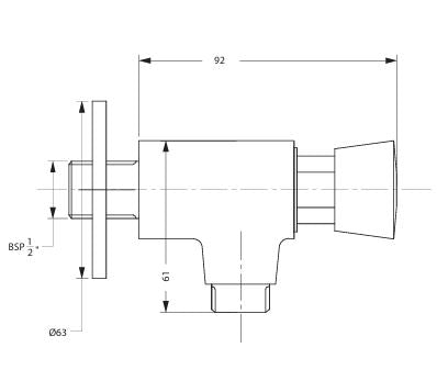 EON PRESSMATIC URINAL FLUSH VALVE-RD (MGTC.) - HINDWARE FAUCETS - ( POLISHED CHROME - PRESSMATIC - 0x32 mm - 0inchX1.3inch )
