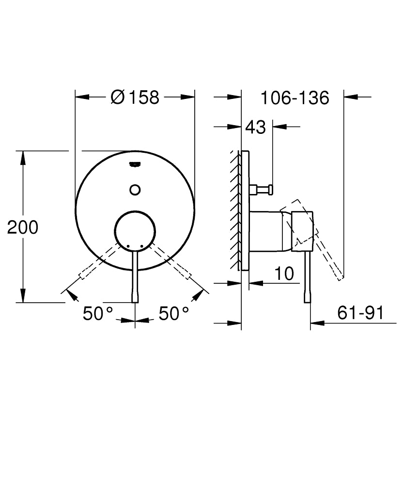 ESSENCE 1-HANDLE BATH/SHOWER MIXER - GROHE - ( COOL SUNRISE - G5 - ESSENCE - 0x0 mm - 0inchX0inch )