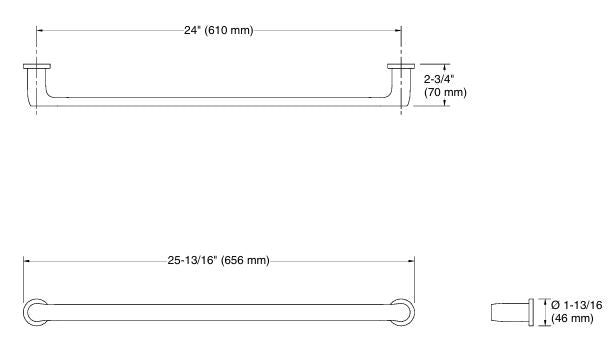 TOWEL BAR - KOHLER LUXURY - ( POLISHED CHROME - LUXURY - 0x450 mm - 0inchX18inch )