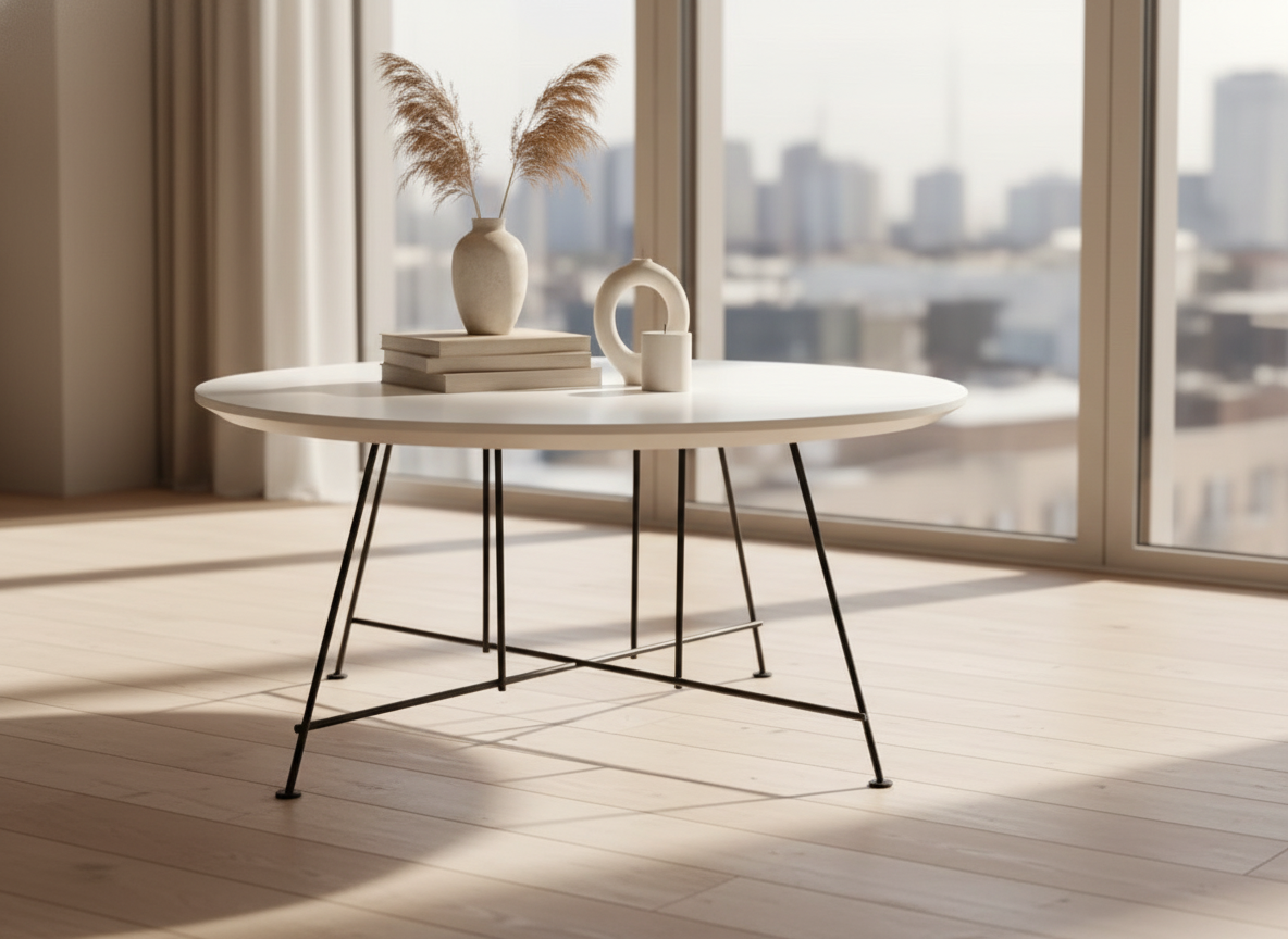 COFFEE TABLE -CJ003 W/SS LEGS POWDER COATED & PORCELAIN TOP (AVAILABLE PART A,B&C) - FURNITURE - ( - BUENA CASA - 0x787x355 mm - 0inchX31.48inchX14.2inch)