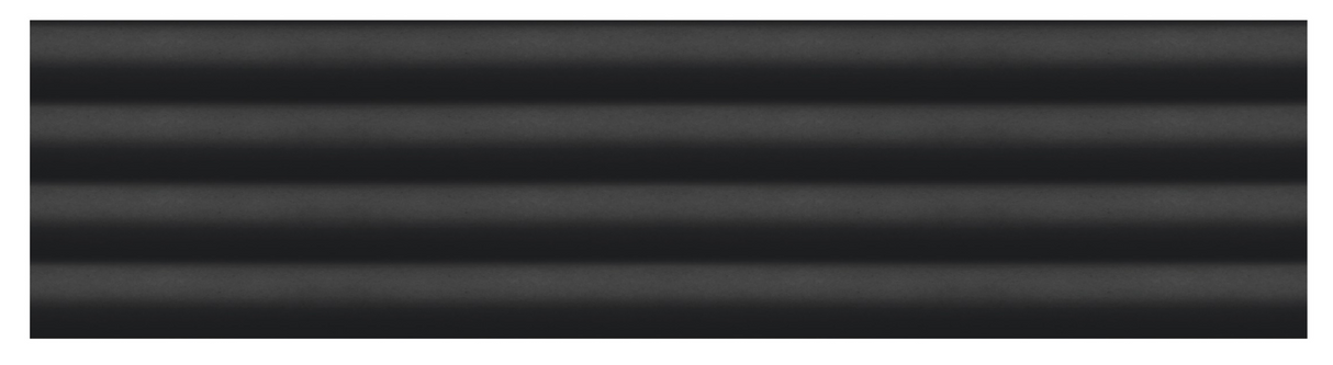 FLUTE CRON BLACK 10MM - COLORTILE -(FLUTE MATT - 300x75 mm - 12inchX3inch )