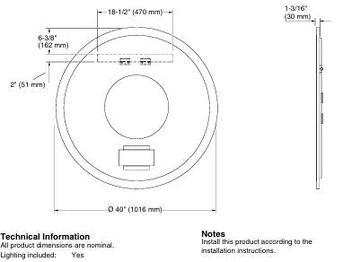ROUND PERIMETER LIGHTED MIRROR - KOHLER LUXURY - ( - LUXURY - 0x1000 mm - 0inchX40inch )
