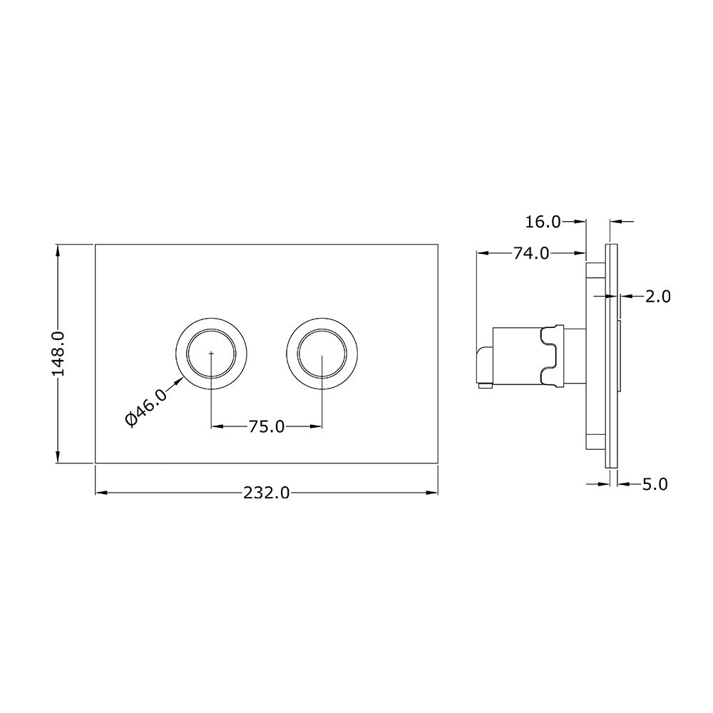 CONTROL PLATE - ARTIZE CISTERN - ( CHROME - CILICA PNEUMATIC - 0x0 mm - 0inchx0inch )