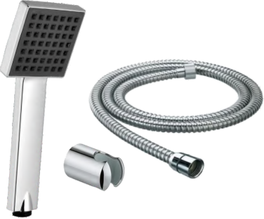 ABS HAND SHWR SQ.W/1.5MTR BRASSTUBE&HOOK - IPM -  ( CHROME - ALLIED - 0x15 mm - 0inchX0.6inch )