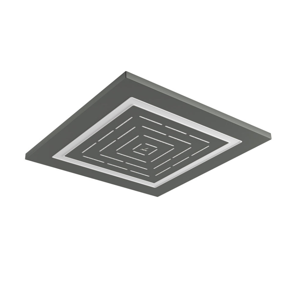 MAZE PRIME SQUARE SHAPE SINGLE-FUNCTION SHOWER WITH LED LIGHT & REMOTE CONTROL – JAQUAR FAUCETS - ( GRAPHITE - MAZE SHOWER - 450x450 mm - 18inchX18inch )