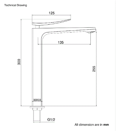 TALL BODY PILLAR COCK FOAM FLOW - AQUANT -  ( CHROME - WAVE SERIES - 0x0 mm - 0inchx0inch )