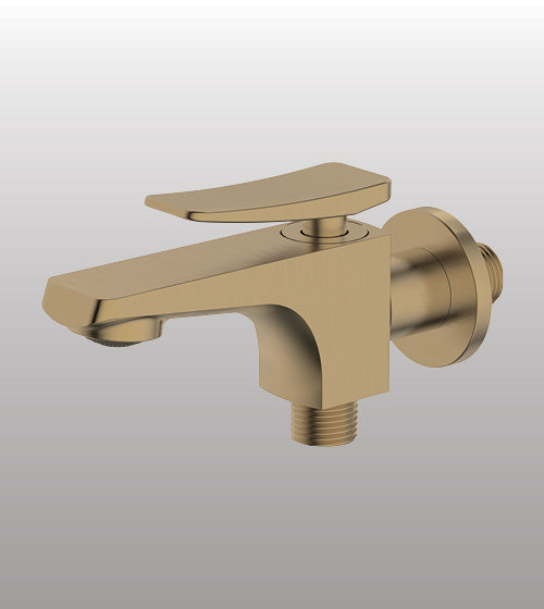 BRASS 2 WAY BIB COCK - AQUANT -  ( BRUSHED GOLD - WAVE SERIES - 0x0 mm - 0inchx0inch )