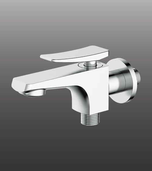 BRASS 2 WAY BIB COCK - AQUANT -  ( CHROME - WAVE SERIES - 0x0 mm - 0inchx0inch )
