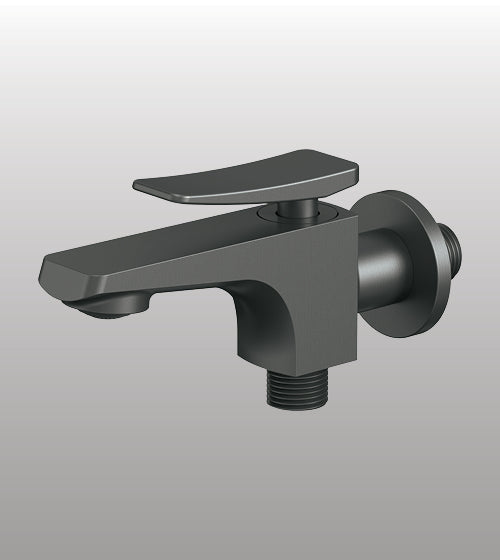 BRASS 2 WAY BIB COCK - AQUANT - ( GRAPHITE GREY - WAVE SERIES - 0x0 mm - 0inchx0inch )