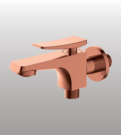 BRASS 2 WAY BIB COCK - AQUANT - ( ROSE GOLD - WAVE SERIES - 0x0 mm - 0inchx0inch )