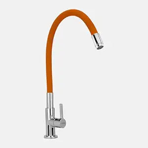 SINK COCK FLEXIBLE SPOUT-TABLE MOUNT (ORANGE) - HINDWARE FAUCETS - ( POLISHED CHROME - KITCHEN TAP-GLAMOUR - 0x15 mm - 0inchX0.6inch )