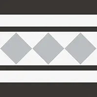 HISTO NIGHT BORDER MATT - SIMPOLO-TILES - ( - TINY TILE MATT - 198x198 mm - 7.8inchX7.8inch )