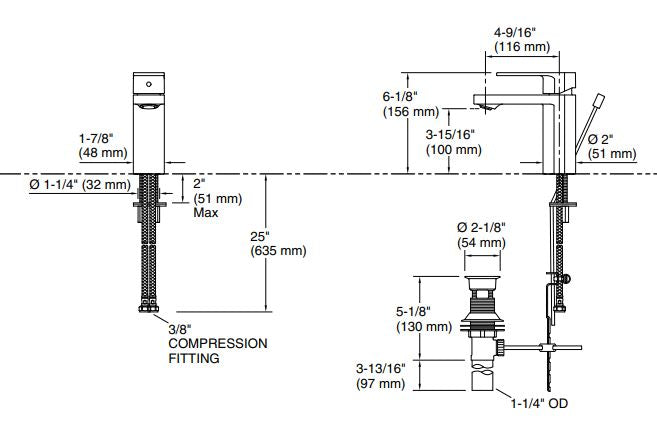 PARALLEL SC LAV FAUCET W/O DRAIN - KOHLER PREMIUM -  ( BRUSHED BRONZE - PREMIUM - 0x15 mm - 0inchX0.6inch )