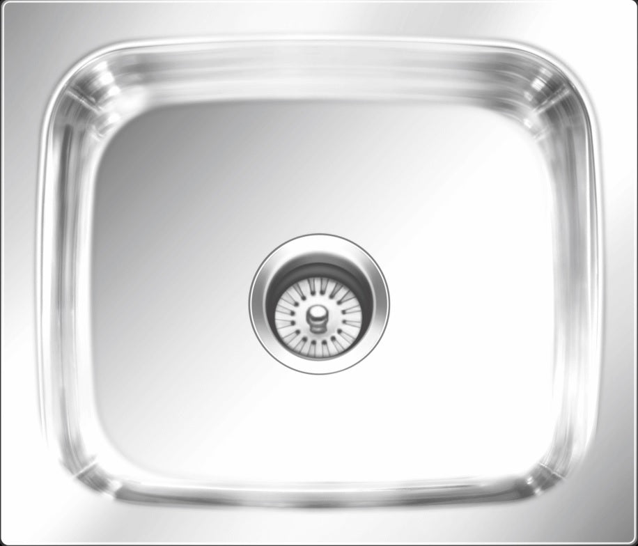 SS SINK 1.0 BOWL W/O DRAIN BOARD (DEPTH 8.5  )GRACE PLAIN LARGE - NIRALI -  ( SATIN - POPULAR SINK RANGE - 610x460 mm - 24inchX18inch )